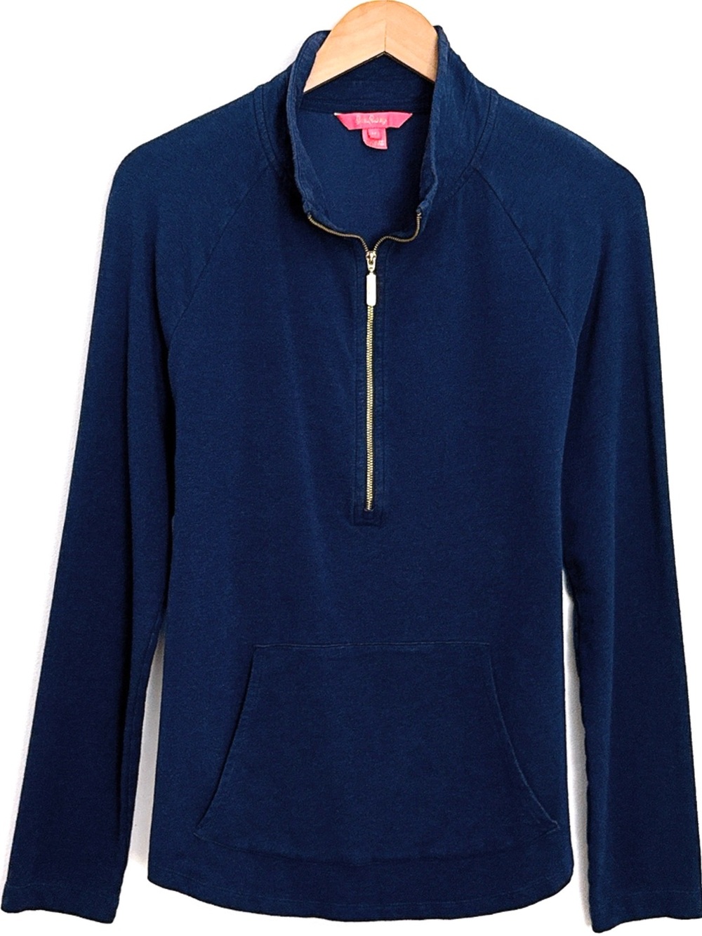 Lilly Pulitzer Pullover Sweater Preppy Women's Blue Ashlee Quarter-Zip Medium